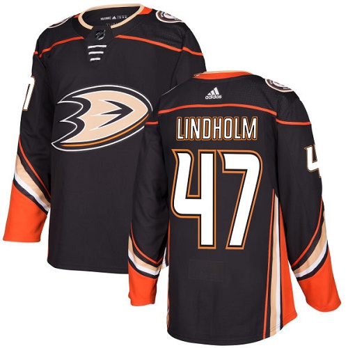 Adidas Ducks #47 Hampus Lindholm Black Home Authentic Stitched NHL Jersey